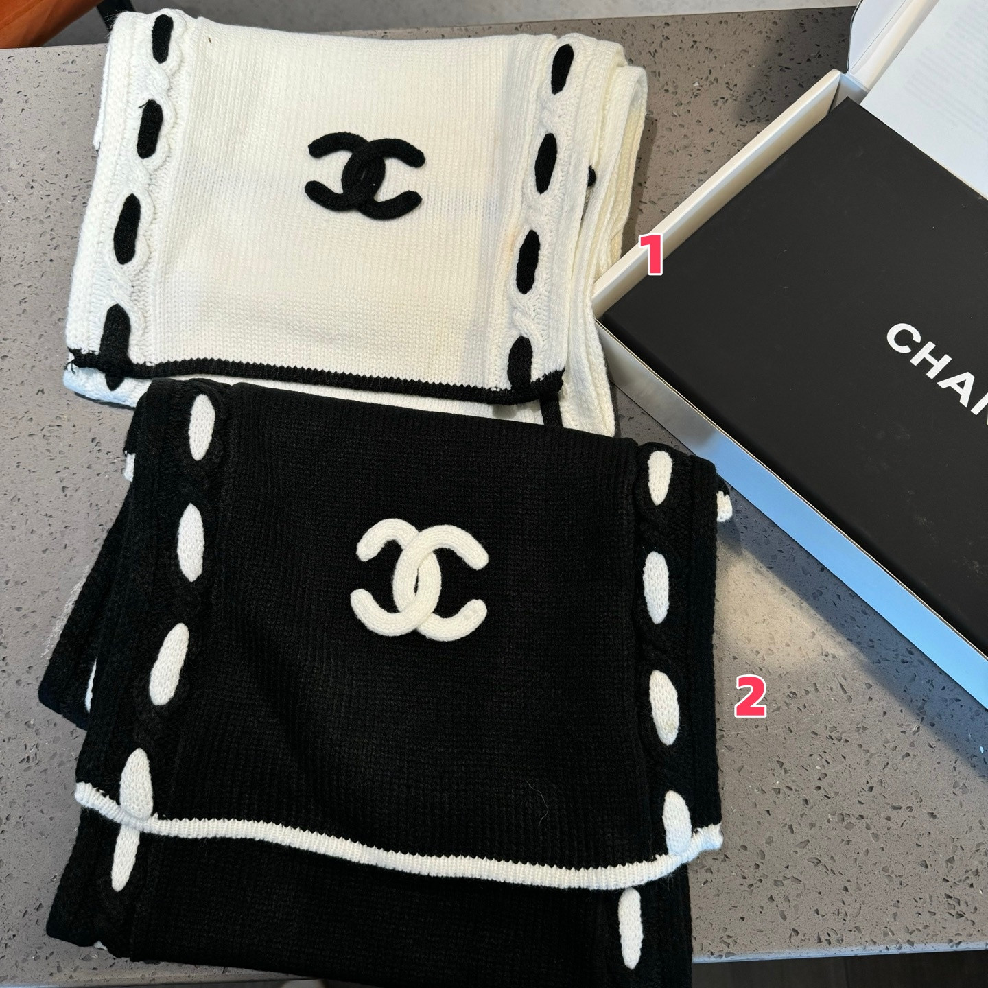 Ch*el scarf 32x170cm 100% cashmere