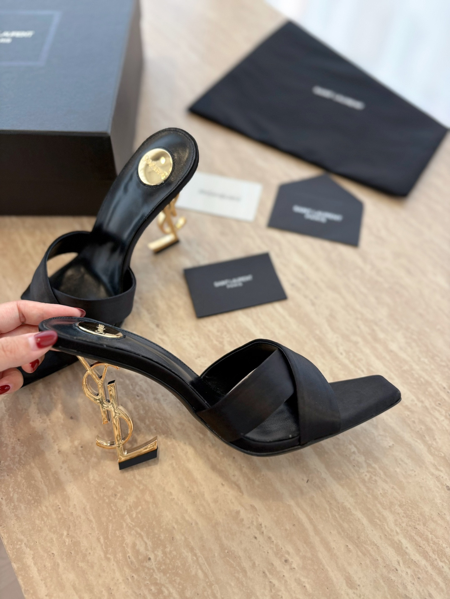 ua Y*L opyum mules 10.5cm heel