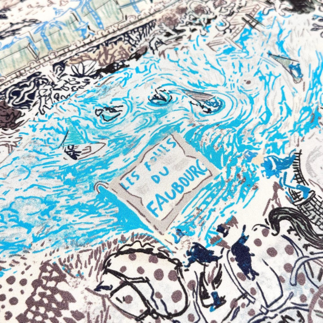 H**mes silk scarf 88.5x88.5cm
